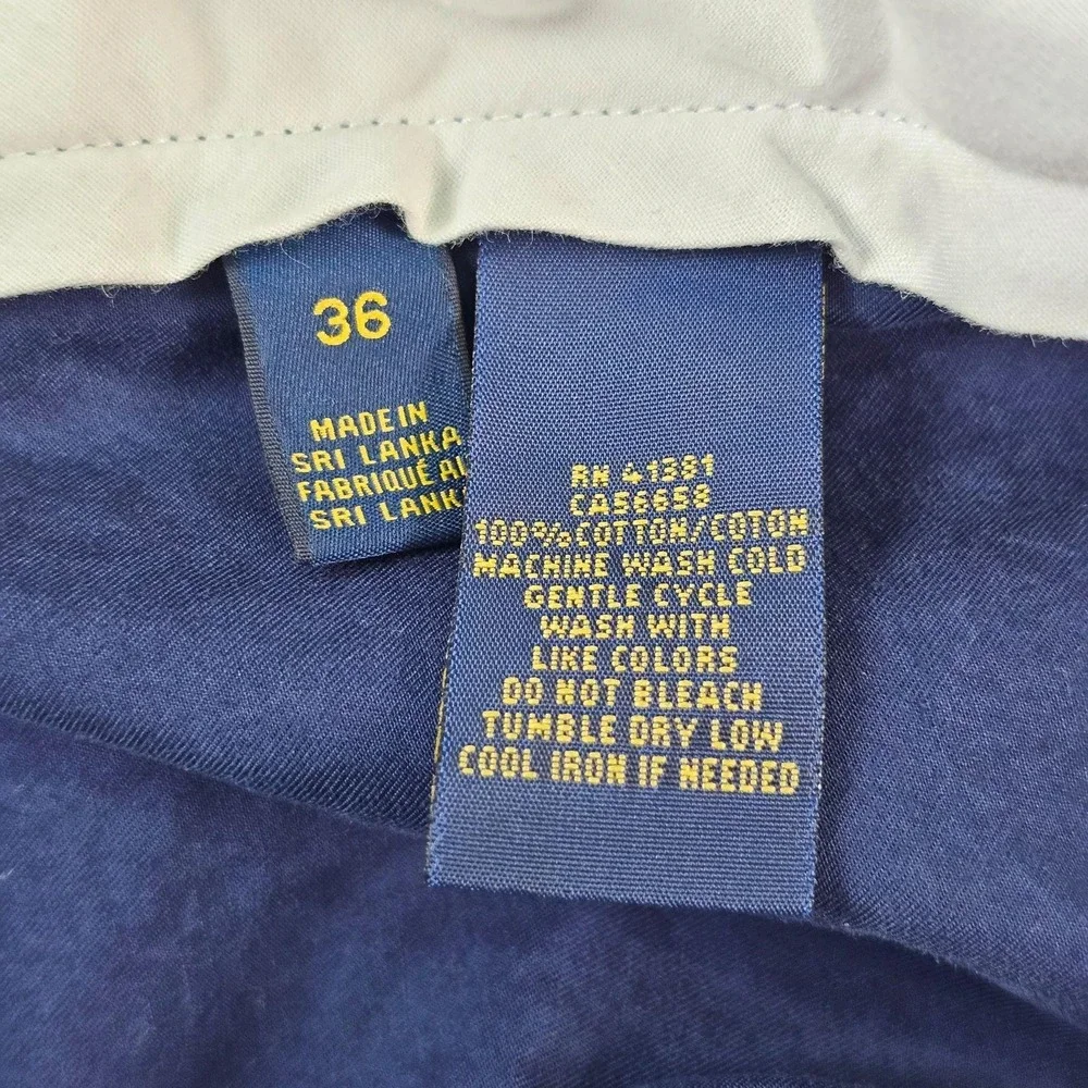 Polo Ralph Lauren Mens 36 Blue Cotton Canvas Chino Shorts 8 Inseam Classic Fit